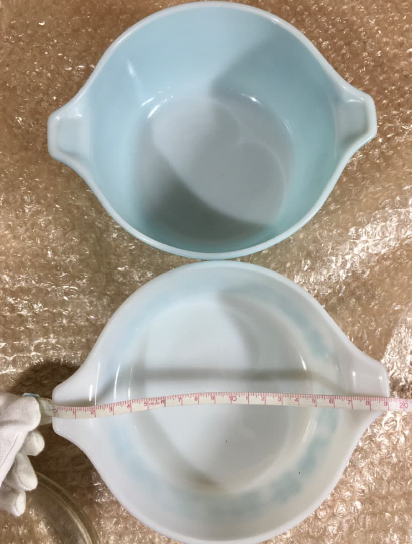 ○オールドパイレックス　バタープリント　キャセロール　2点セット