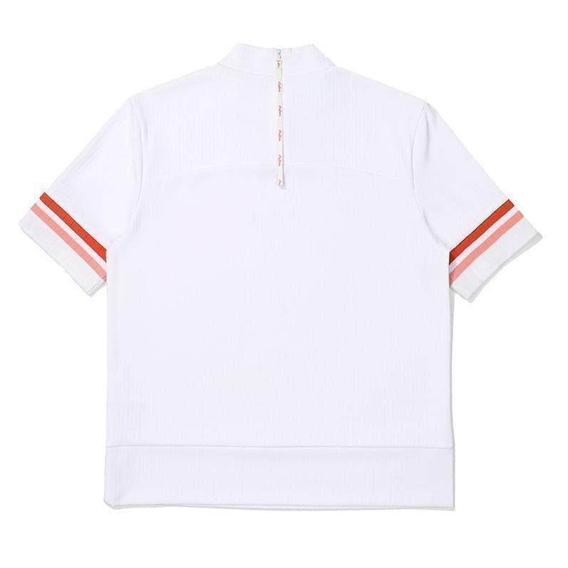 白L マルボンゴルフ モックネック シャツ Malbon Golf ハーフジップ