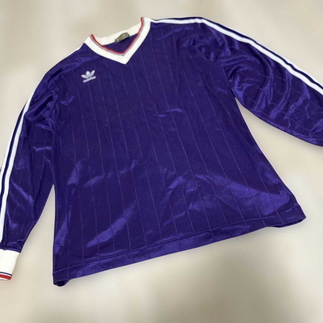 80s adidas 長袖 サッカーシャツ ゲームシャツ デサント製