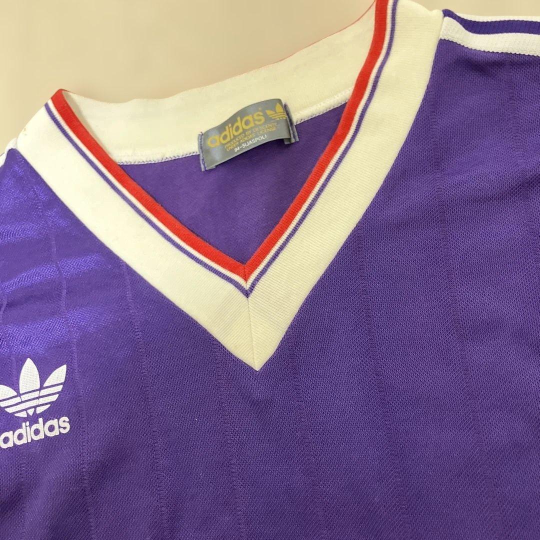 80s adidas 長袖 サッカーシャツ ゲームシャツ デサント製