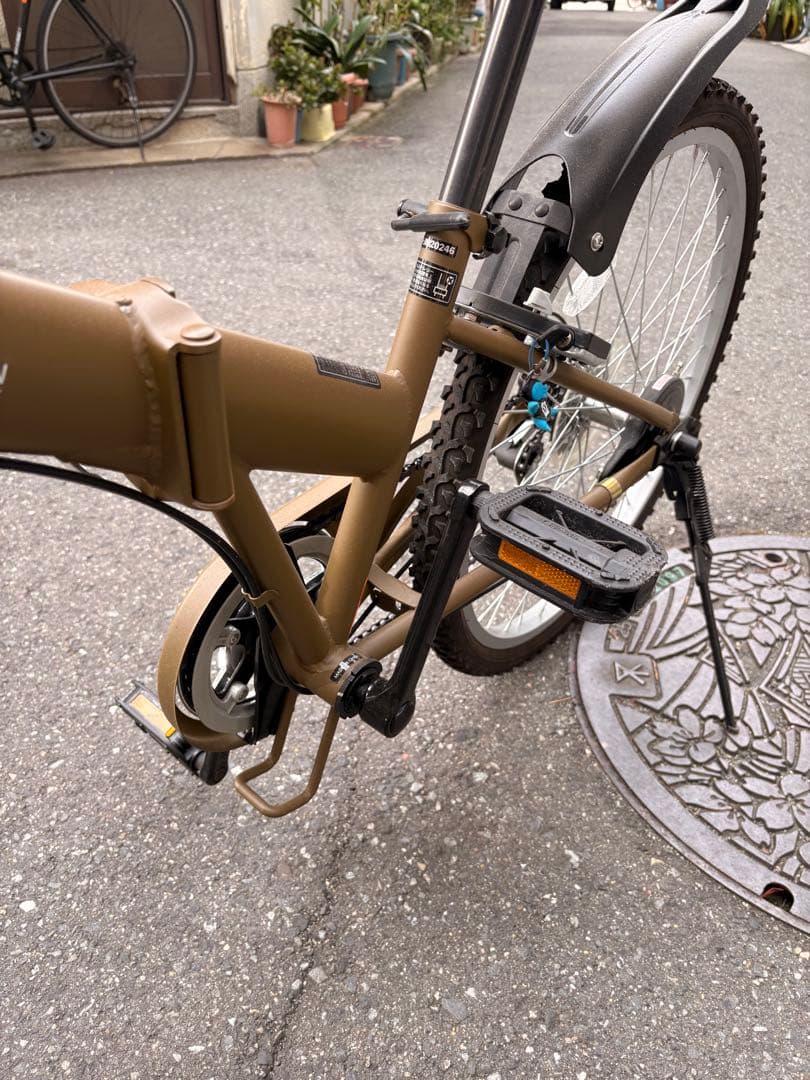 【Yasu】PROVOS 折りたたみ自転車 カーキ 子供用 24インチ