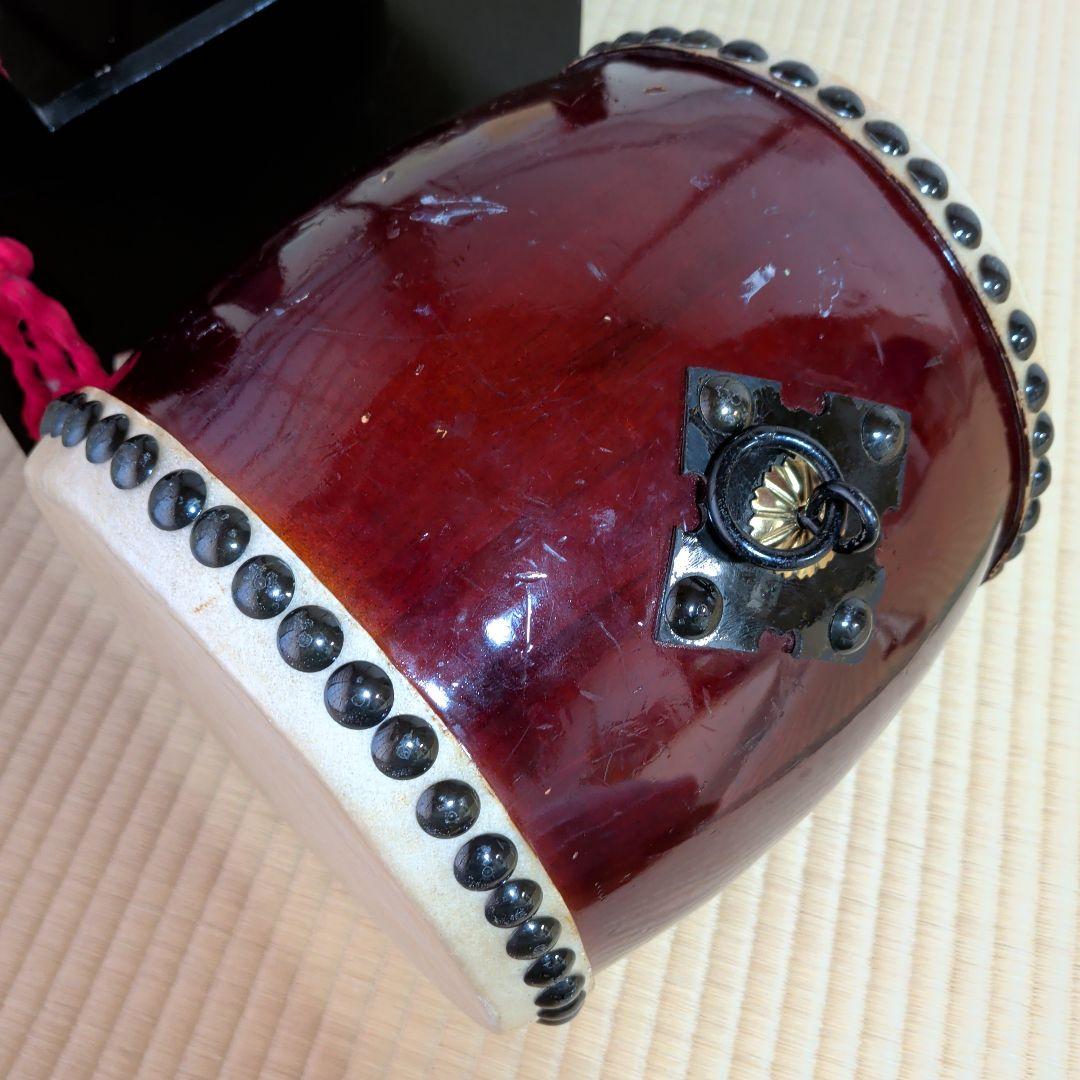 ミニ和太鼓 台座・バチ付き 慶事 練習用 インテリア 縁起物