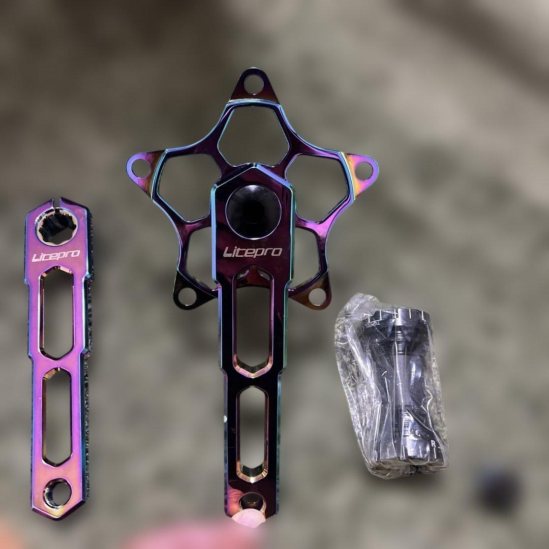 (新品)Litepro-自転車用スタークランクセットBCD130mm