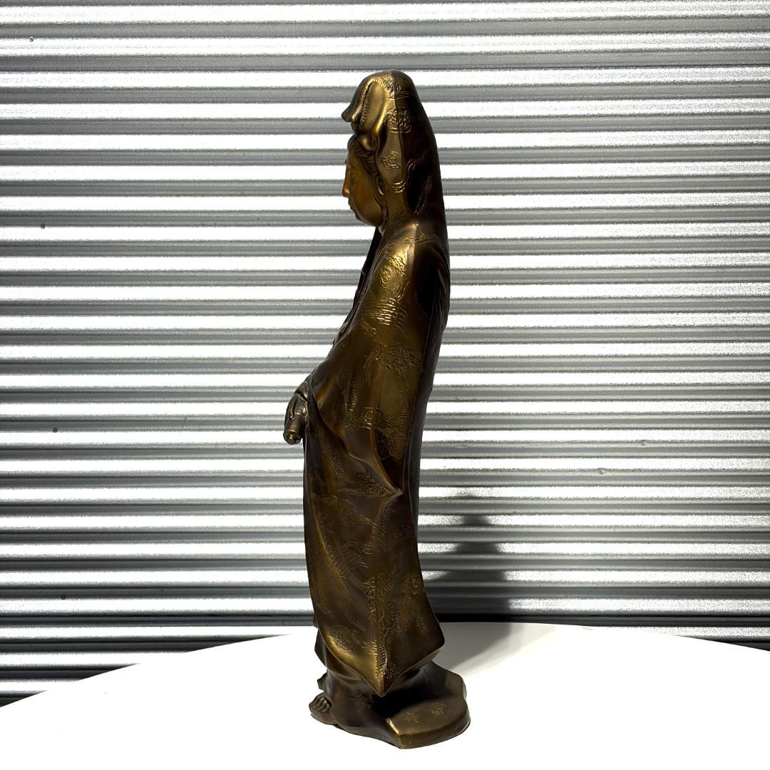 中古 鶯玉作 観音菩薩像 仏像 置物 骨董 レトロ アンティーク