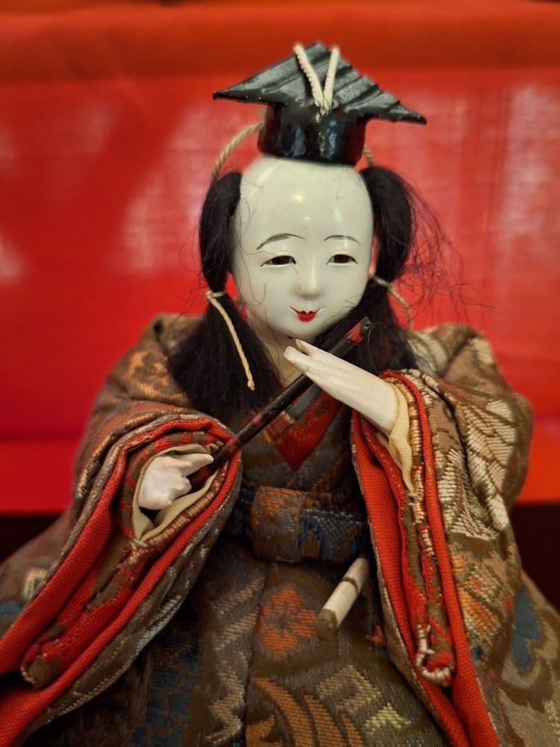【逸品】1950年代日本製のビンテージひな人形/花やかな15人飾り五段飾り
