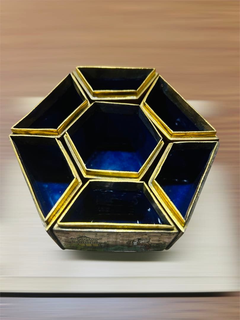 【希少品】中国美術 七宝焼 絵付 アンティーク 古美術 骨董 人物画 六角形
