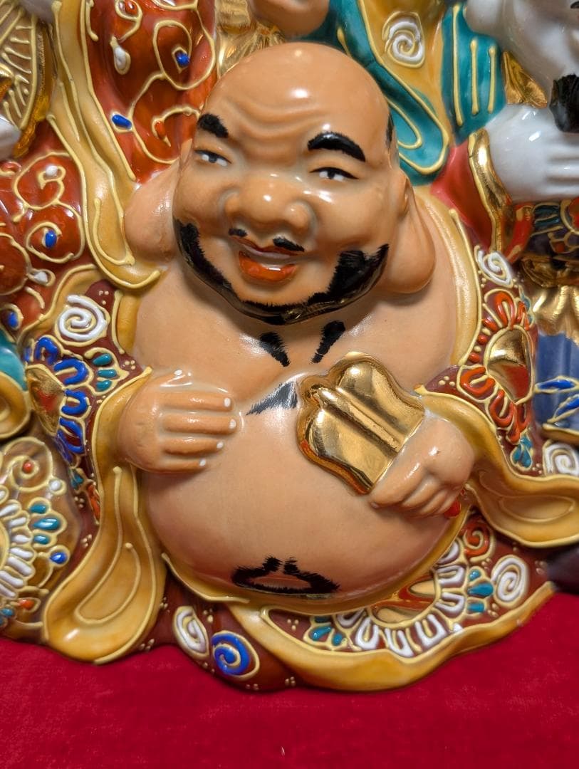 九谷焼　置物　七福神　木台付