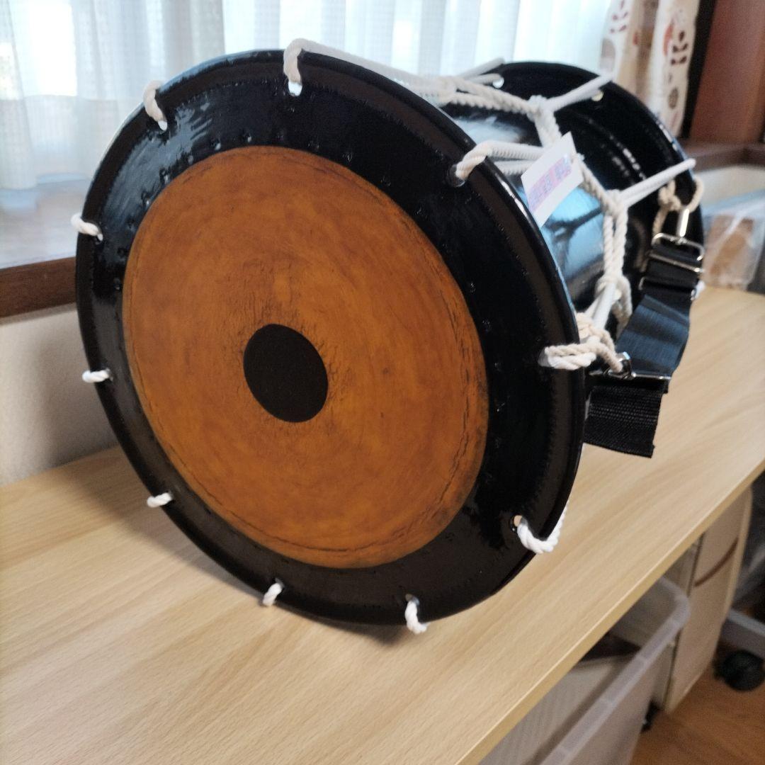 担ぎ太鼓　　和太鼓 　天然皮革　ストラップ付き　中古品⑬