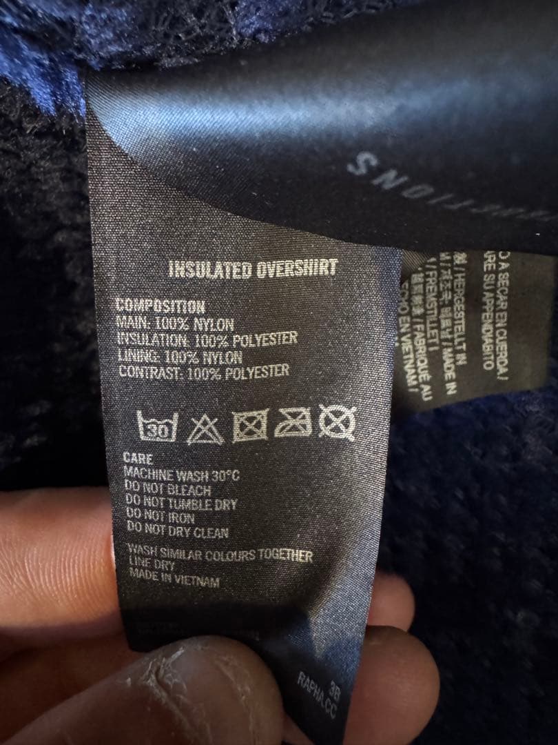Rapha INSULATED OVERSHIRT Sサイズ ダークネイビー