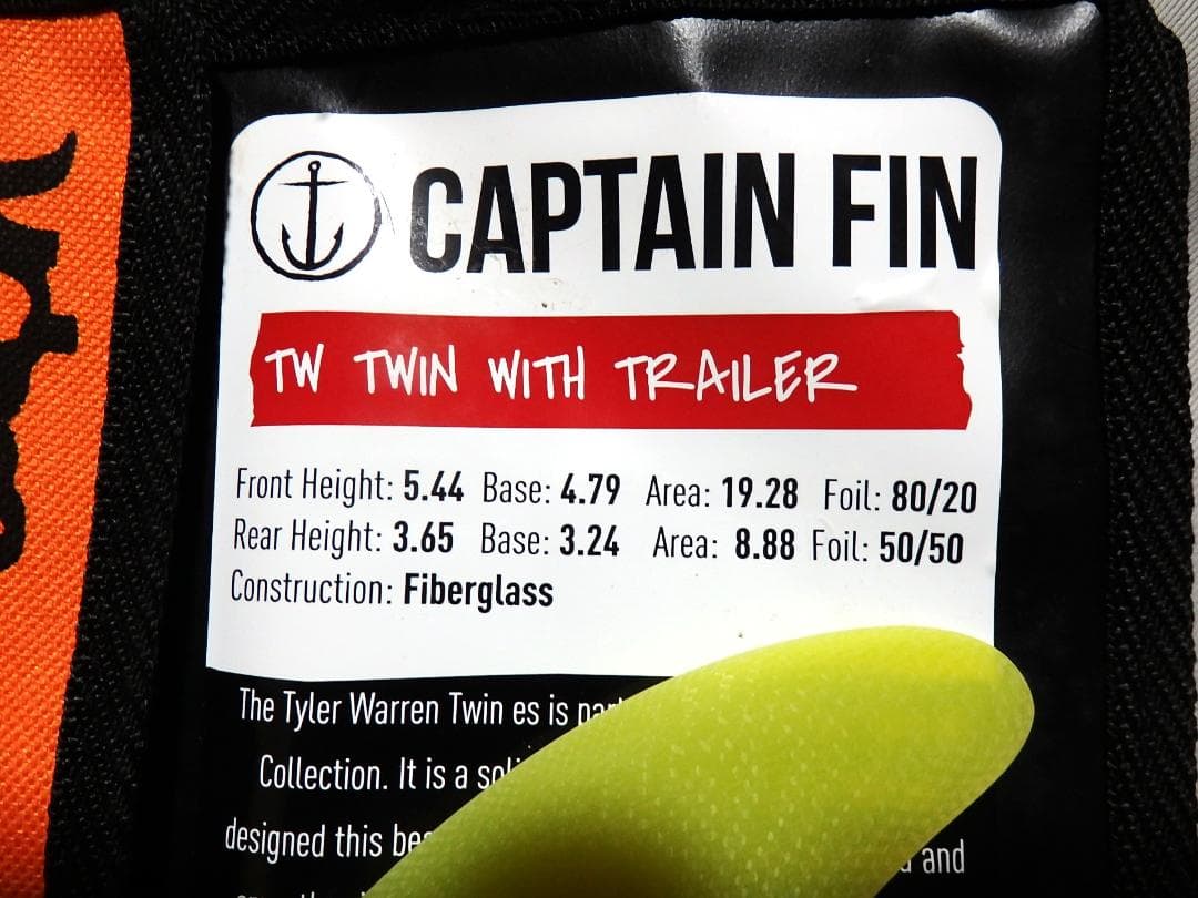 新品◆CAPTAIN FIN TYLER WARREN 2＋1フィン◆5.44