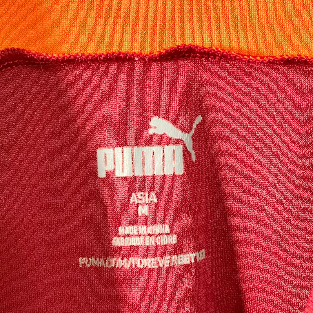 PUMA　サッカーウェア　半袖シャツ　鎌倉学園　18番　朱色　ポリエステル