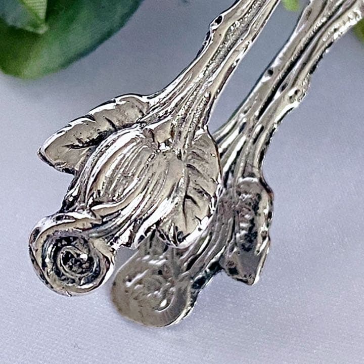 ドイツ製 ヒルデスハイムローズ 薔薇のシュガートング 銀800製 美品