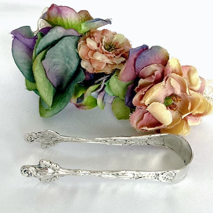 ドイツ製 ヒルデスハイムローズ 薔薇のシュガートング 銀800製 美品