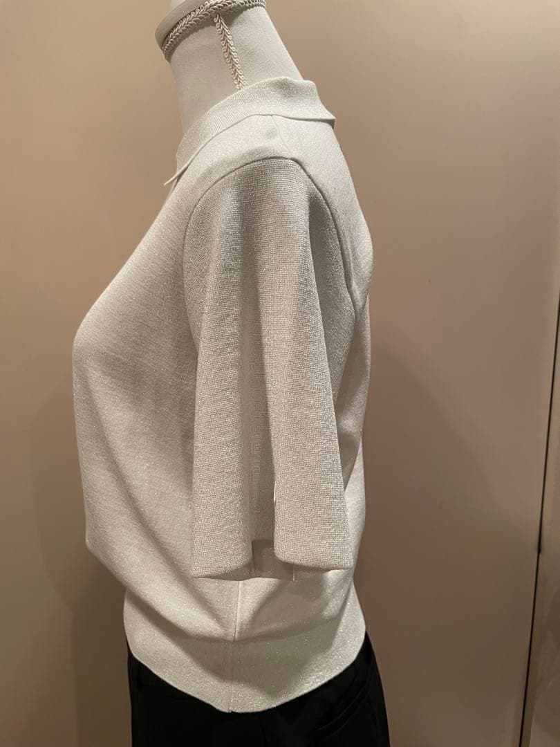【タグ付き新品】Renoma シルバーラメニット　ポロシャツ 半袖　ゴルフ