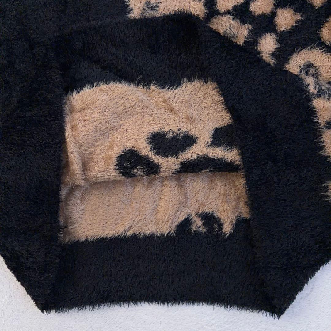 【PEARLY GATES】ゴルフ シャギーニット レオパード柄 ロゴ刺繍 0