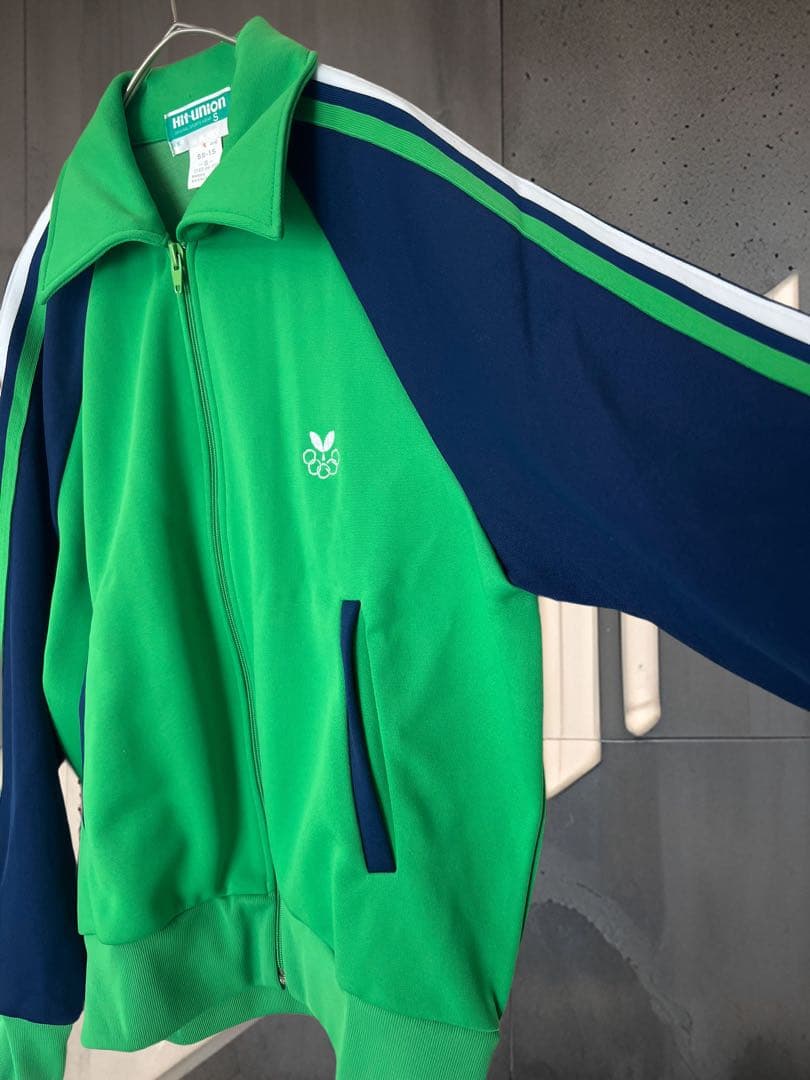 極美品　レア　80s y2k ヒットユニオン　緑　トラックジャケット　S