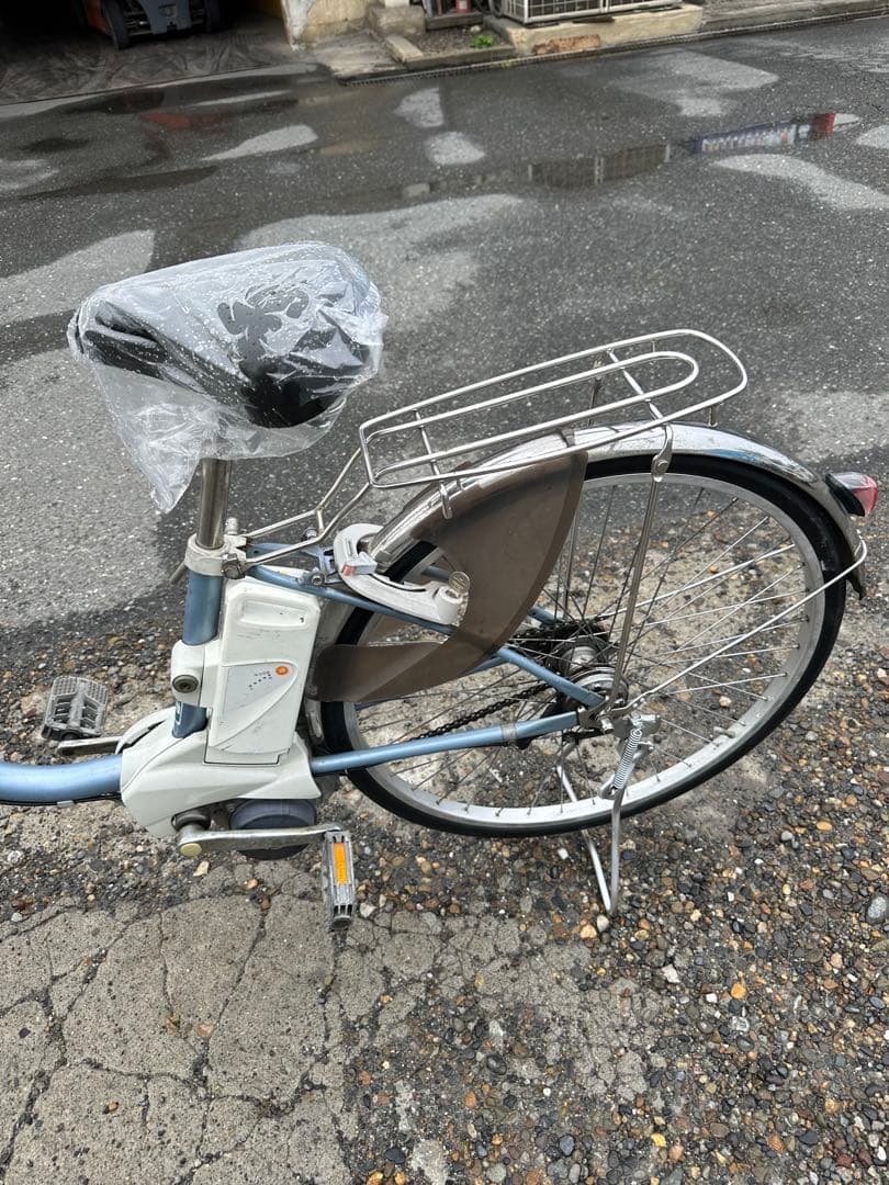 パナソニック電動アシスト自転車 青 前バスケット付き