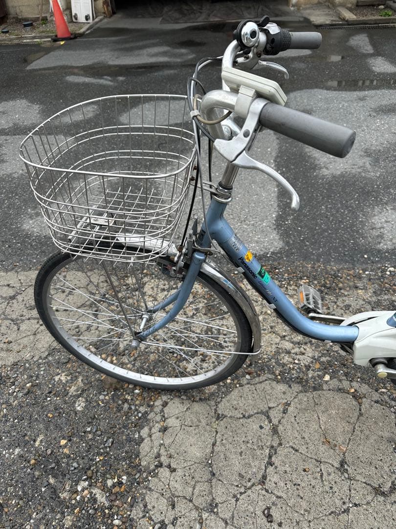パナソニック電動アシスト自転車 青 前バスケット付き