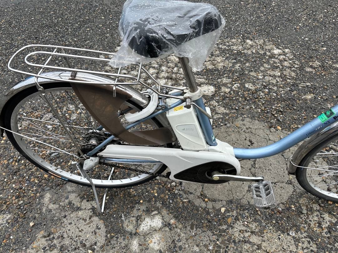 パナソニック電動アシスト自転車 青 前バスケット付き