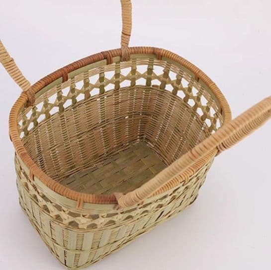 竹細工 かご 収納 手作工芸品 市場かご 手提かご 買い物かご