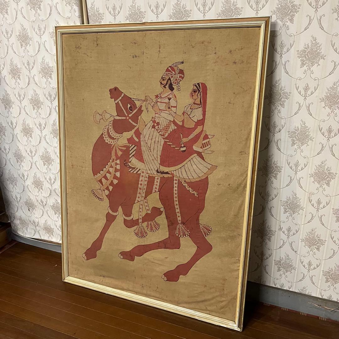 【アンティーク】額装 額縁 アート作品 ドーラ・マル バティック 民芸品 美術品