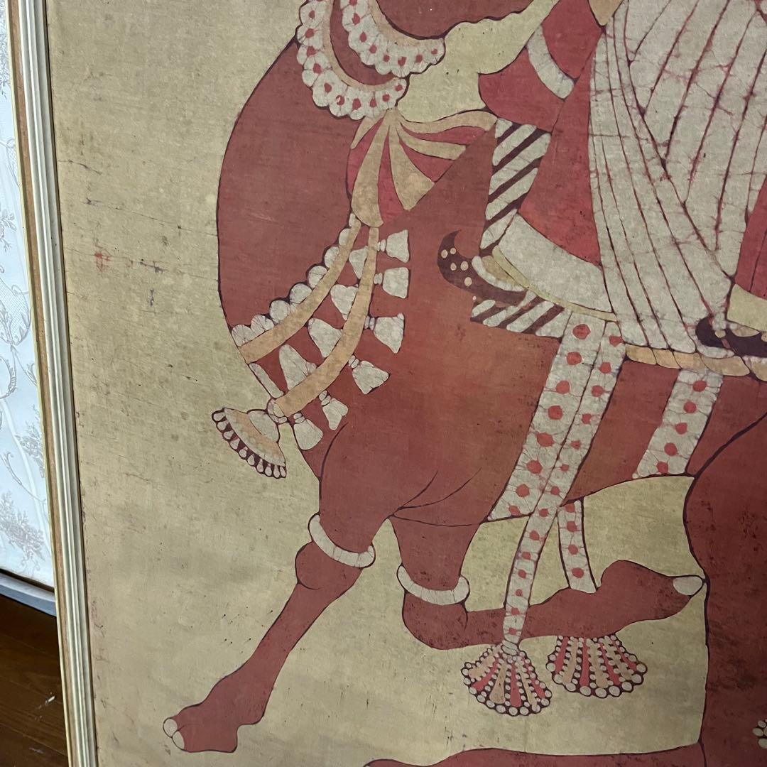 【アンティーク】額装 額縁 アート作品 ドーラ・マル バティック 民芸品 美術品