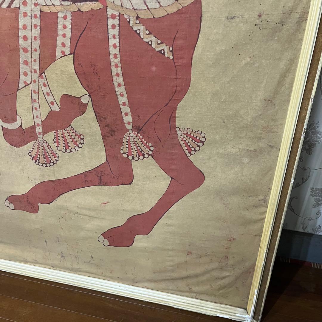【アンティーク】額装 額縁 アート作品 ドーラ・マル バティック 民芸品 美術品