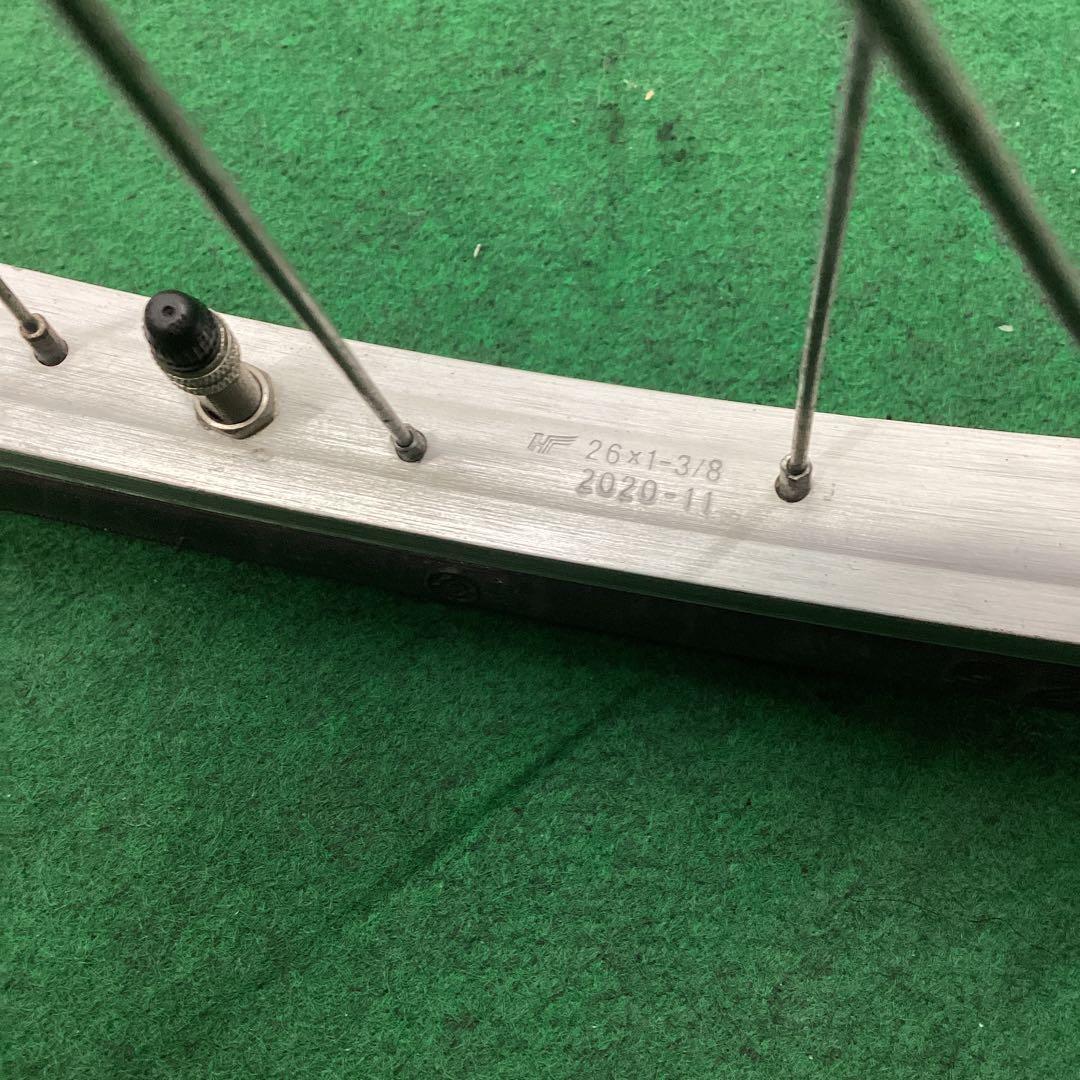 アルミリム　前輪 26x1-3/8 タイヤ付　ハブダイナモ　26インチ　J2端子