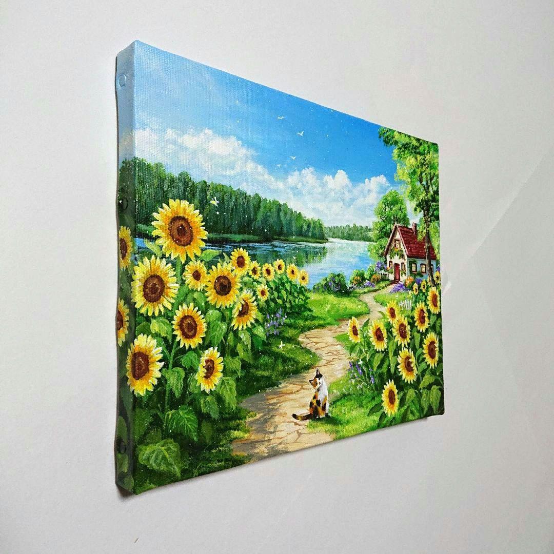 【盛夏の頃】アクリル画 F3 風景画 絵画