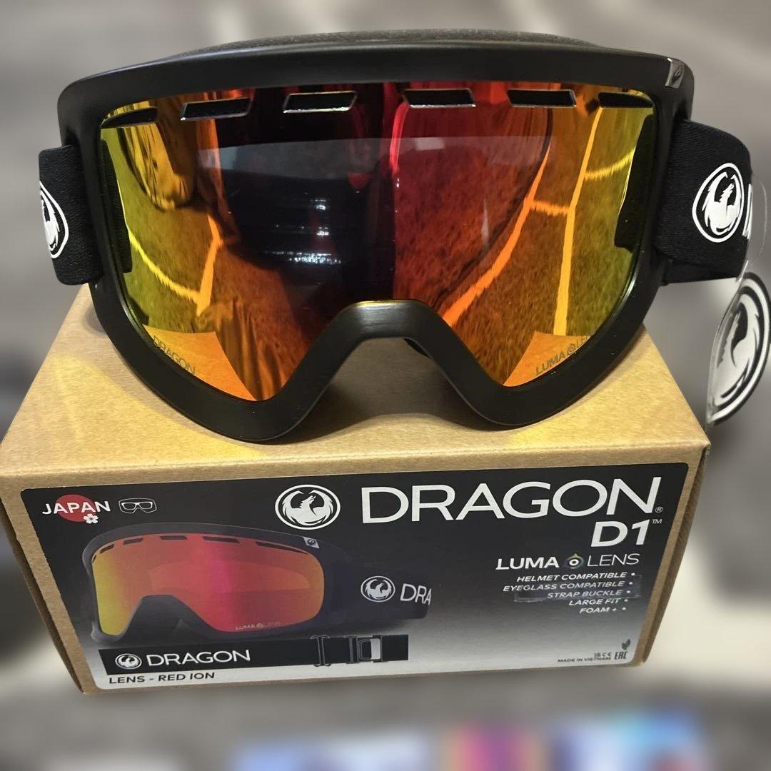 DRAGON D1 ゴーグル レッド・アイオン✨ゴーグルカバーおまけ✨未使用✨