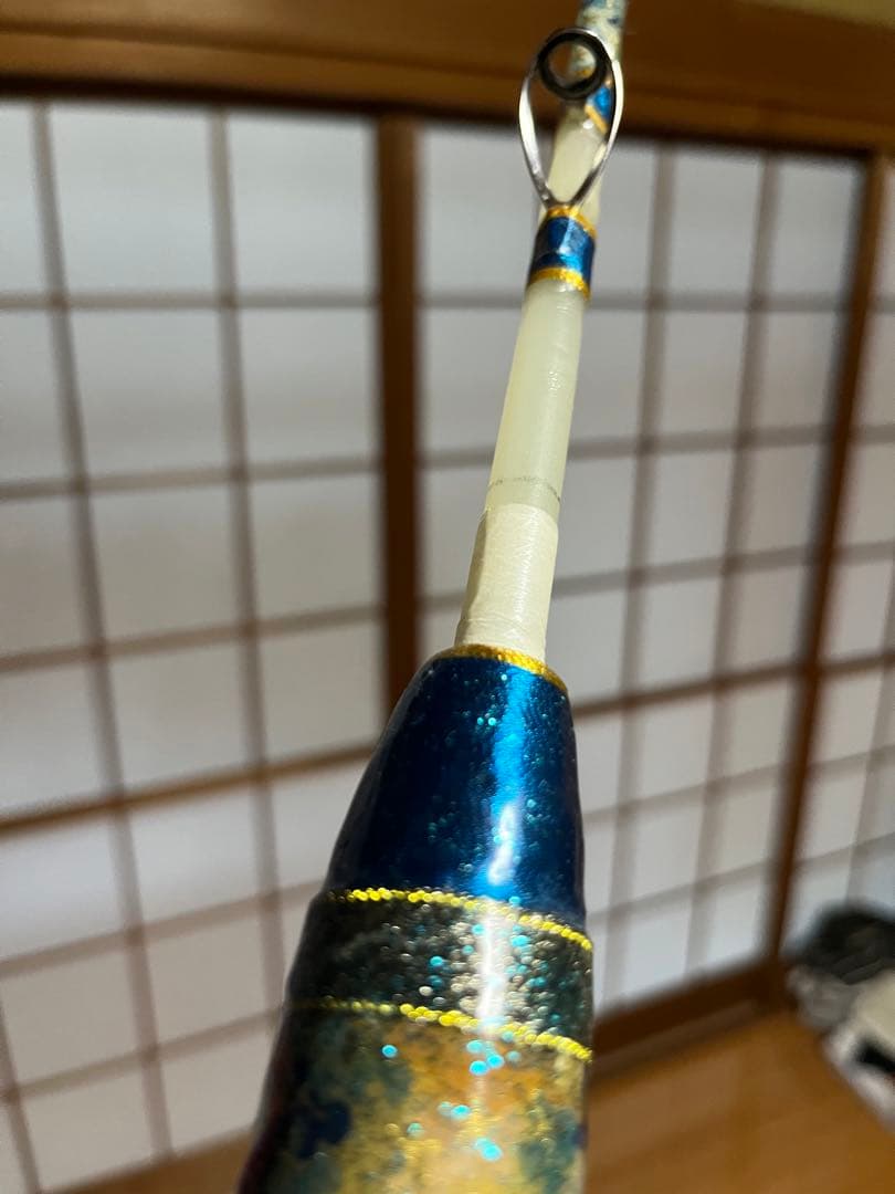 [ふらんく］伊勢海老竿　約　144cm 抜き差し仕様　和柄