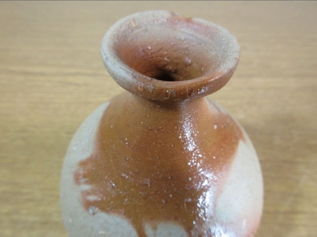 真作保証 藤原建 自作 備前徳利 酒器 (金重陶陽 北大路魯山人 藤原啓) 岡山