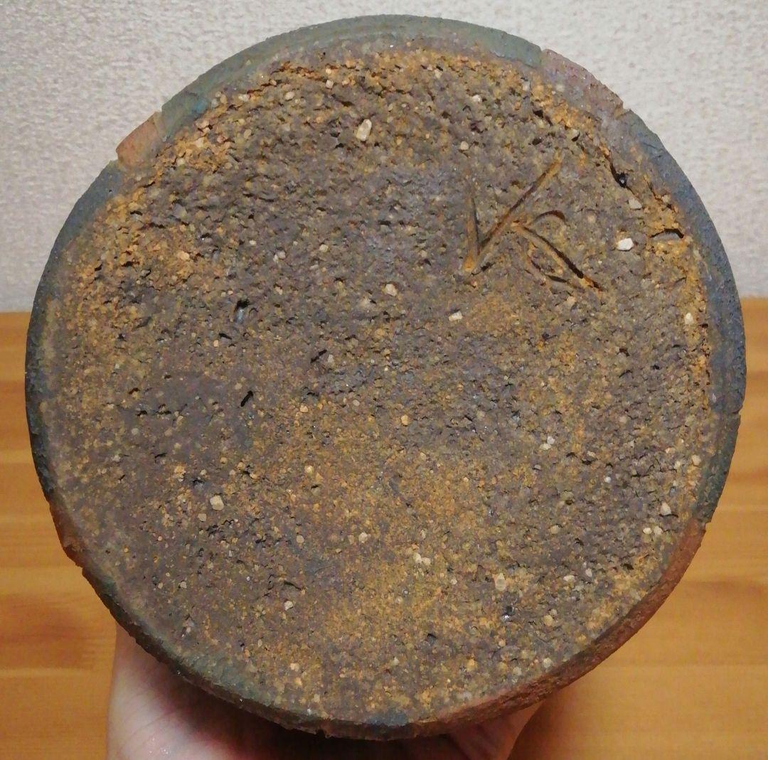 山本出作　備前焼　出彩　花入　共箱　共布　略歴付　花瓶