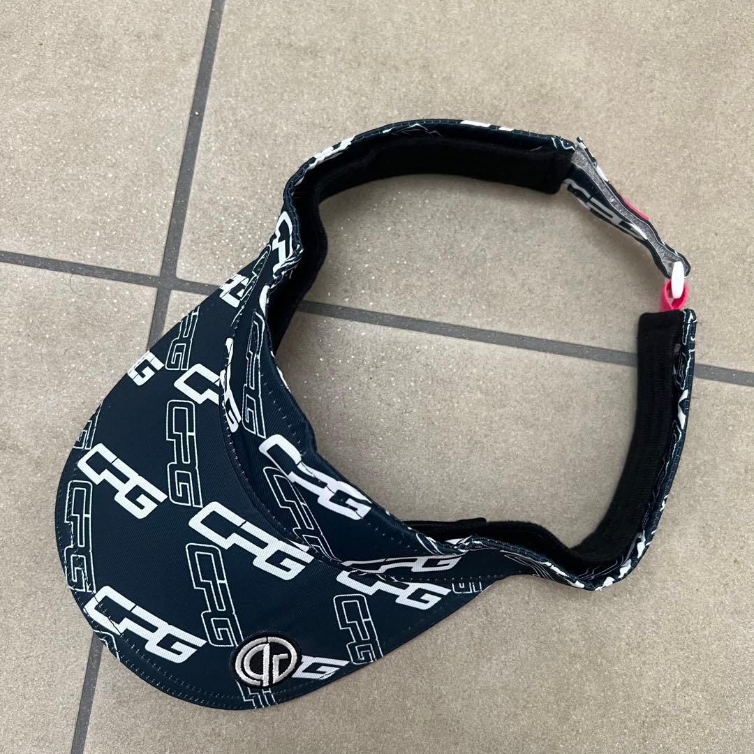 CPG GOLF シーピージー ゴルフ　サンバイザー　総柄　キャップ　ロゴ
