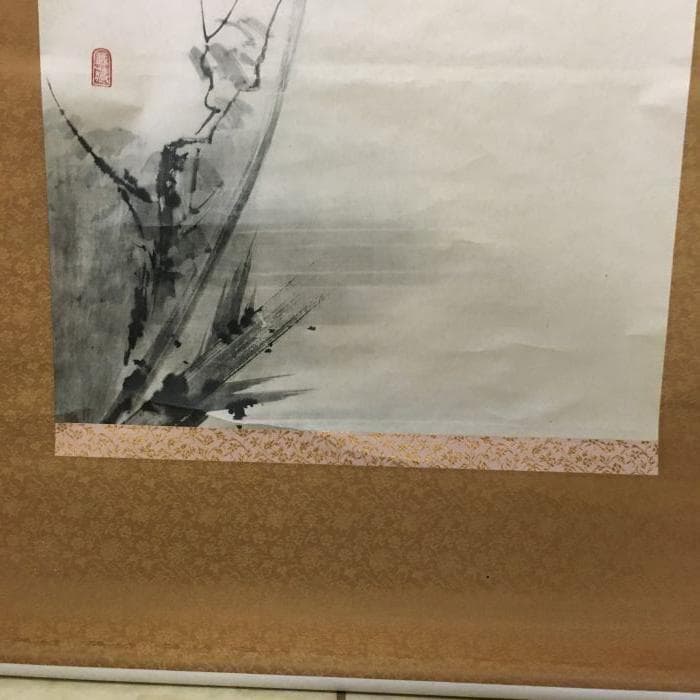 Y 中古 宮本武蔵 掛け軸 枯木鳴鵙 こぼくめいげき 鳥 骨董品 古美術 S