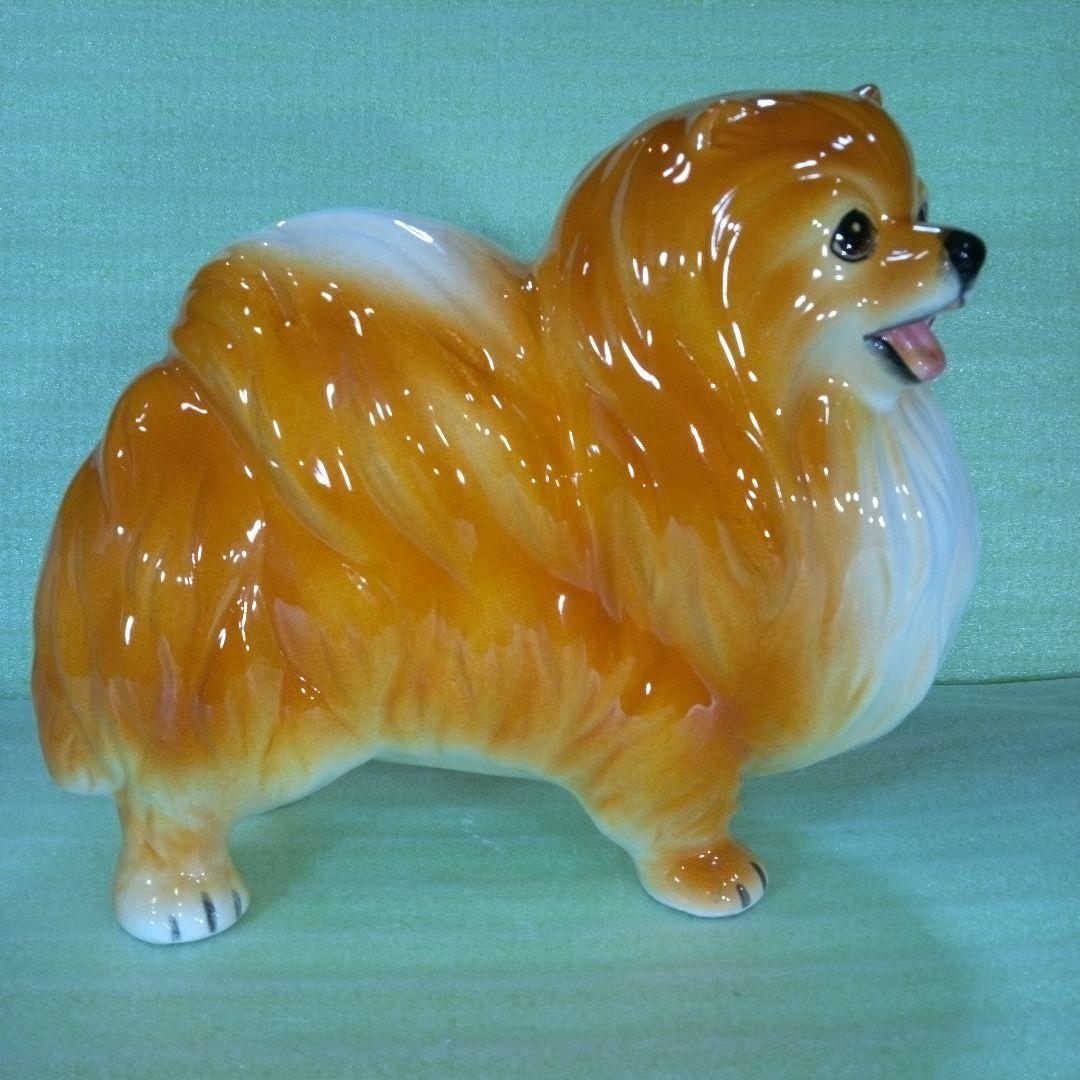 ポメラニアンと思われる犬の置物　KATO KOGEI JAPAN　フィギュア