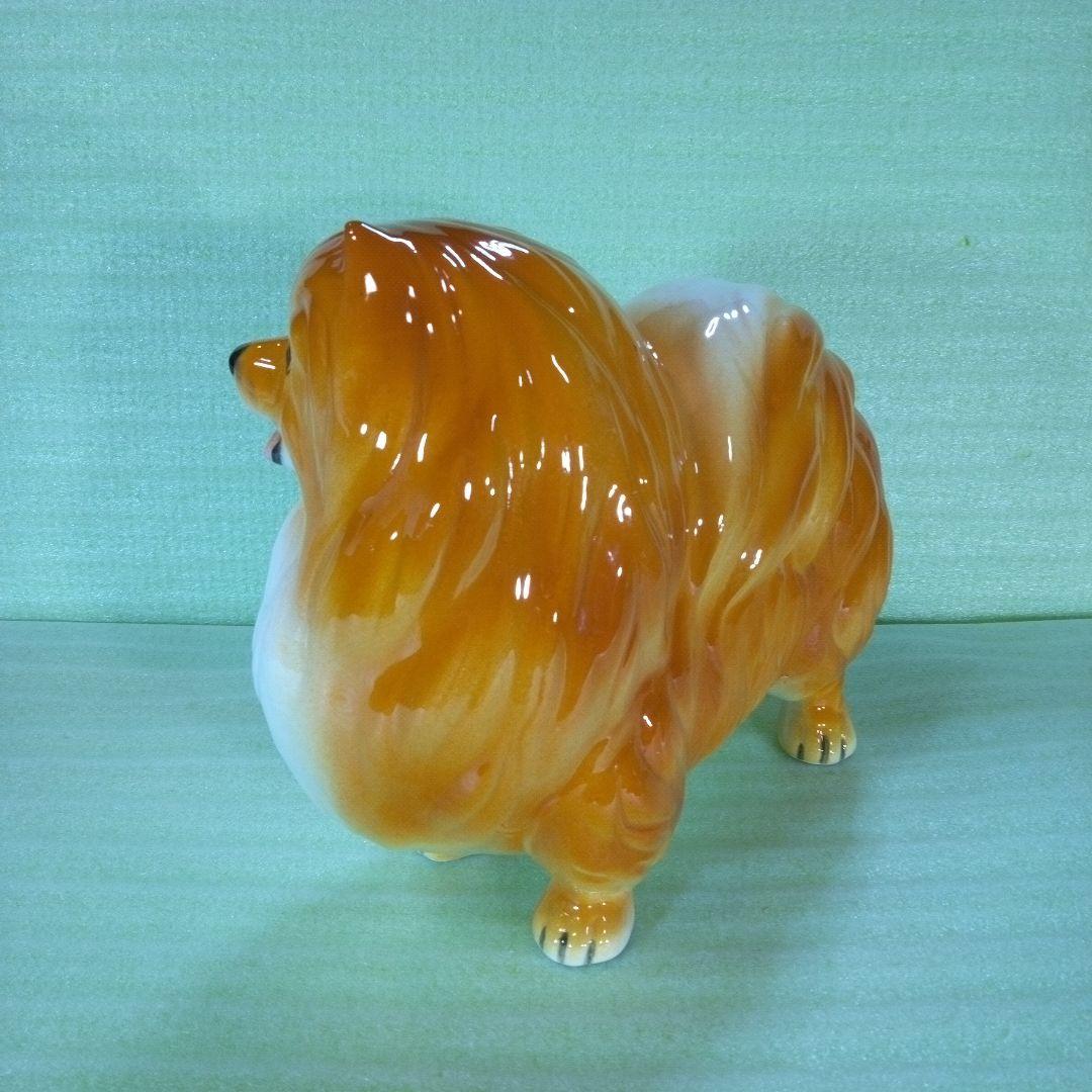 ポメラニアンと思われる犬の置物　KATO KOGEI JAPAN　フィギュア