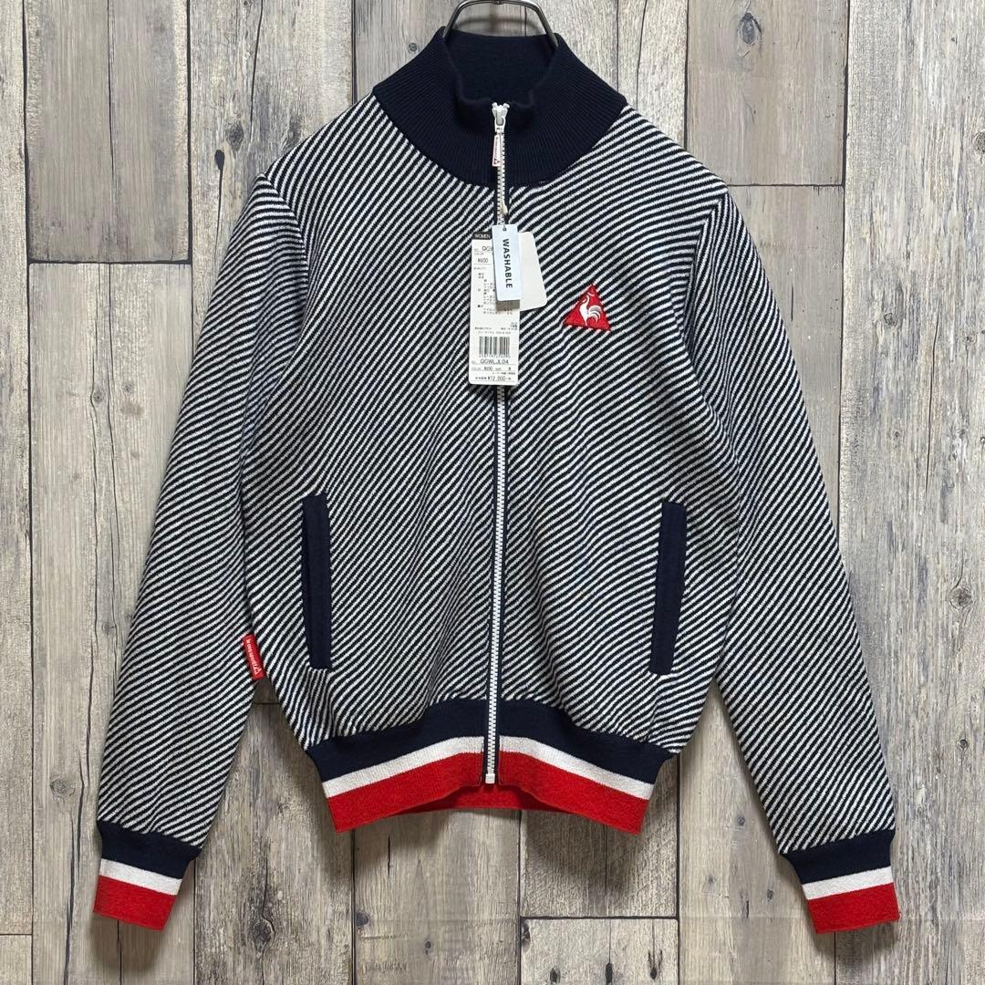 ルコックスポルティフlGOLF ジャケット　ニット　ジップアップ　ストライプ