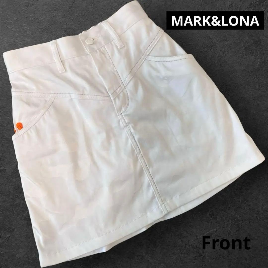 MARK&LONA カモフラ柄　ドクロスタッズ　スカート　36