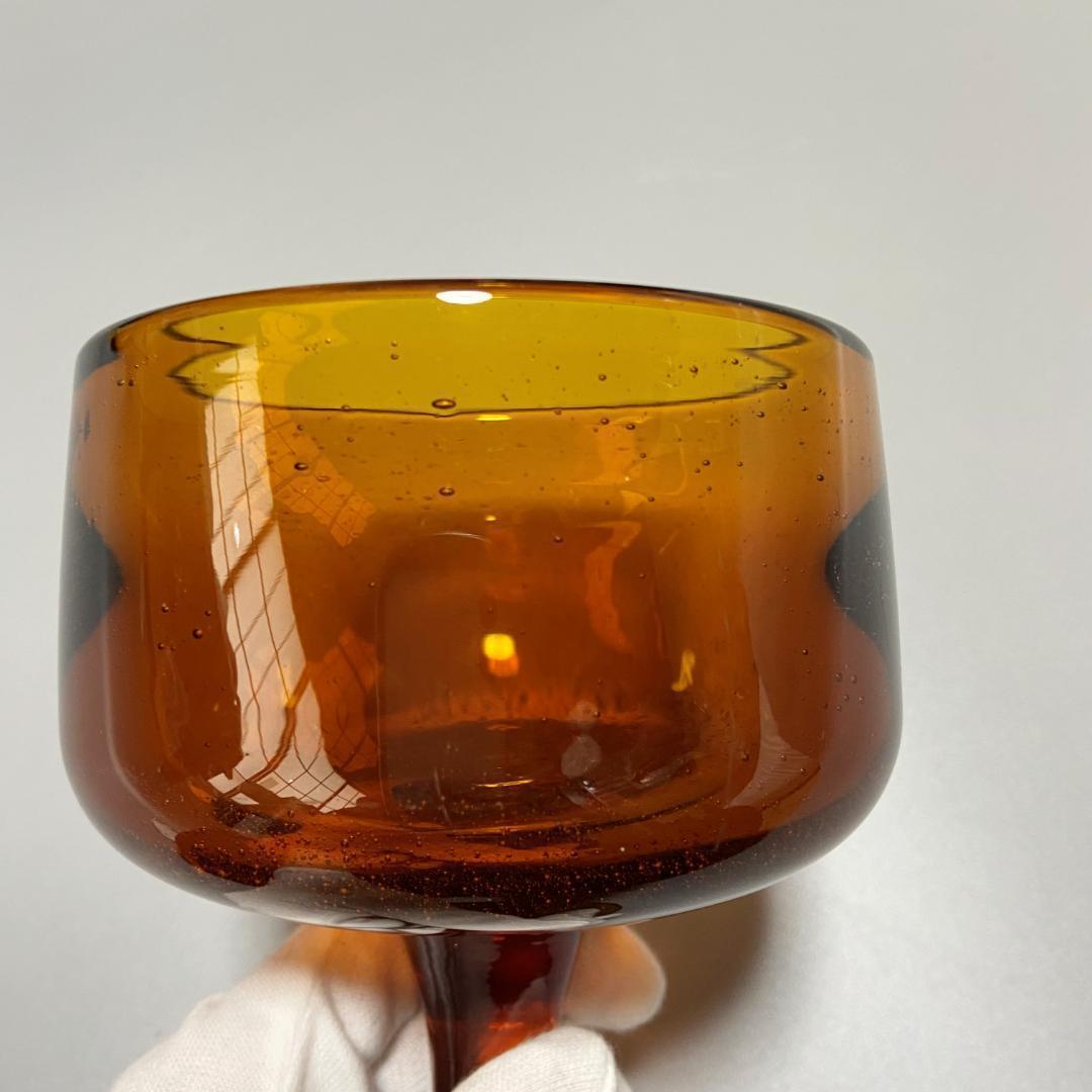 エリックホグラン BODA 花瓶 ガラス ヴィンテージ 高さ15cm 脚付 E