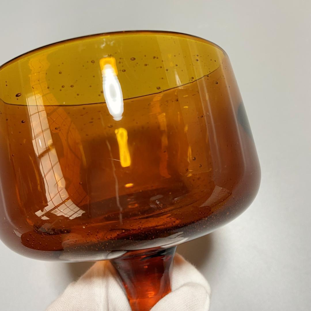 エリックホグラン BODA 花瓶 ガラス ヴィンテージ 高さ15cm 脚付 E
