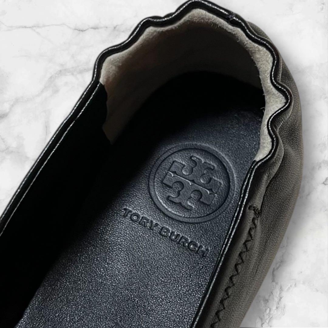 美品★TORY BURCH◎トリーバーチ/フラット、バレエシューズ/黒/7.5M
