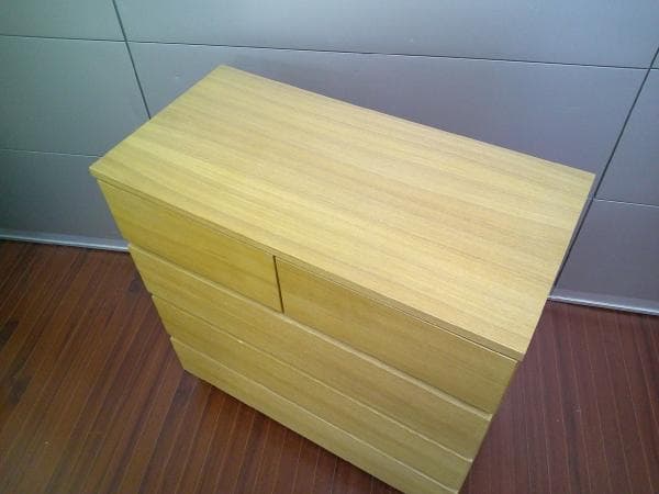 無印良品 タモ材 チェスト 4段 ワイド