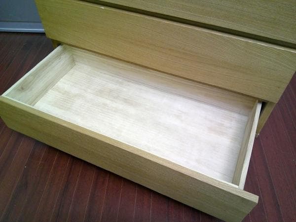 無印良品 タモ材 チェスト 4段 ワイド