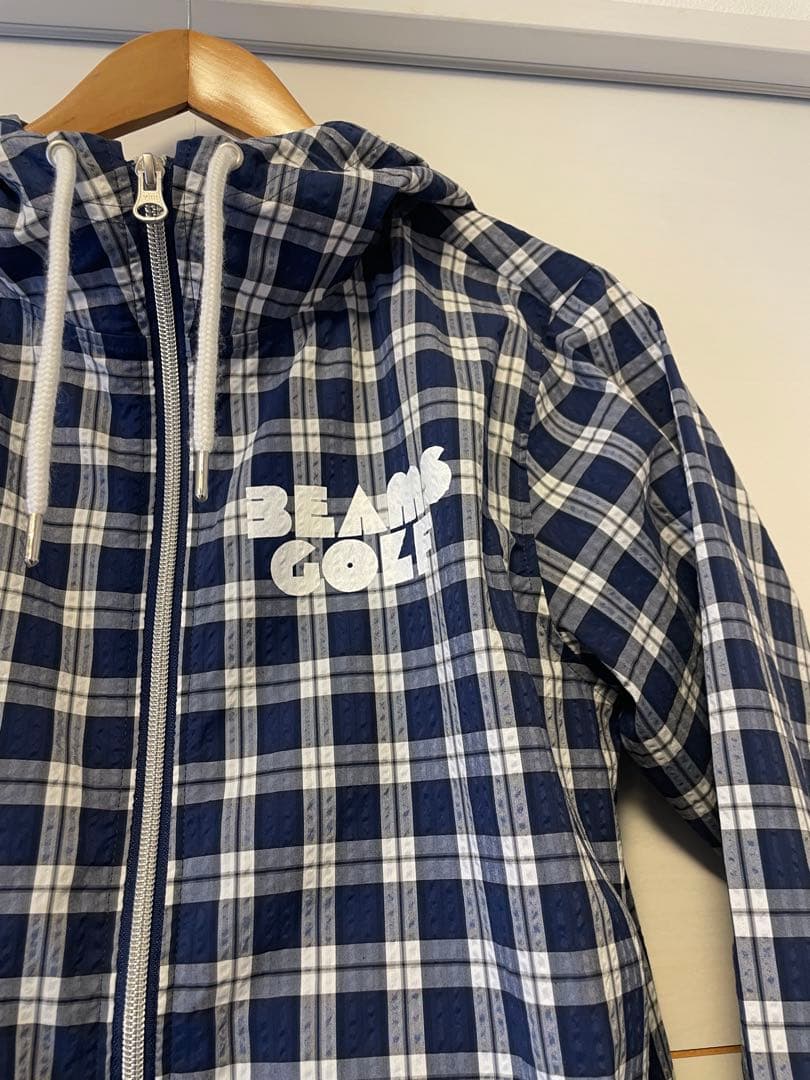 【BEAMS GOLF】レディース ブルーチェック ブルゾン ジャケット L