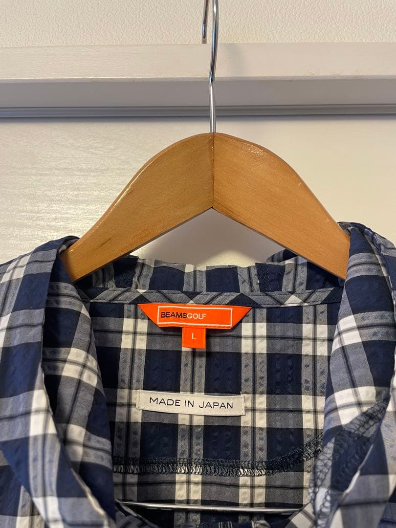 【BEAMS GOLF】レディース ブルーチェック ブルゾン ジャケット L