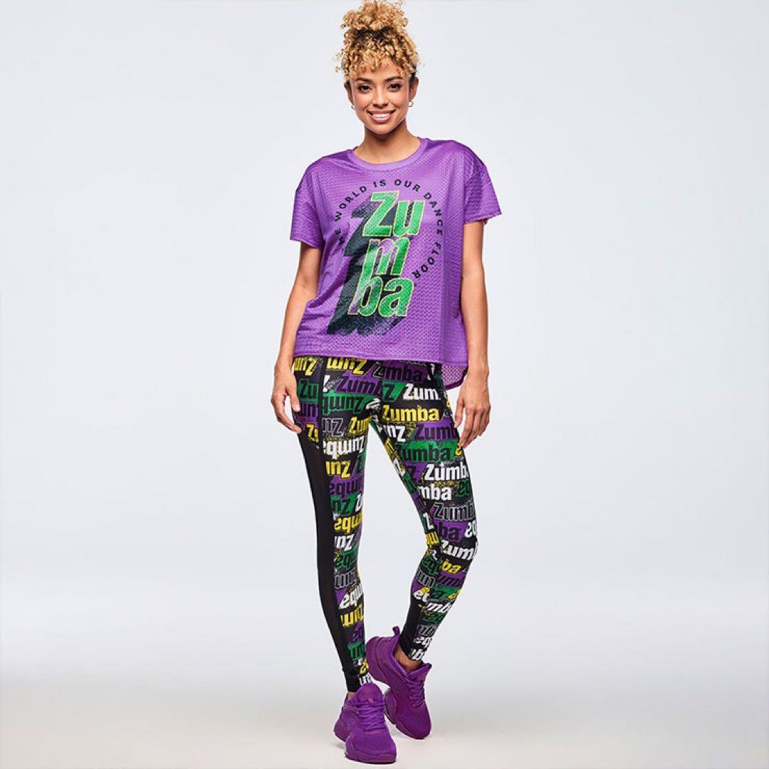 Zumba メッシュダンスTシャツ 紫