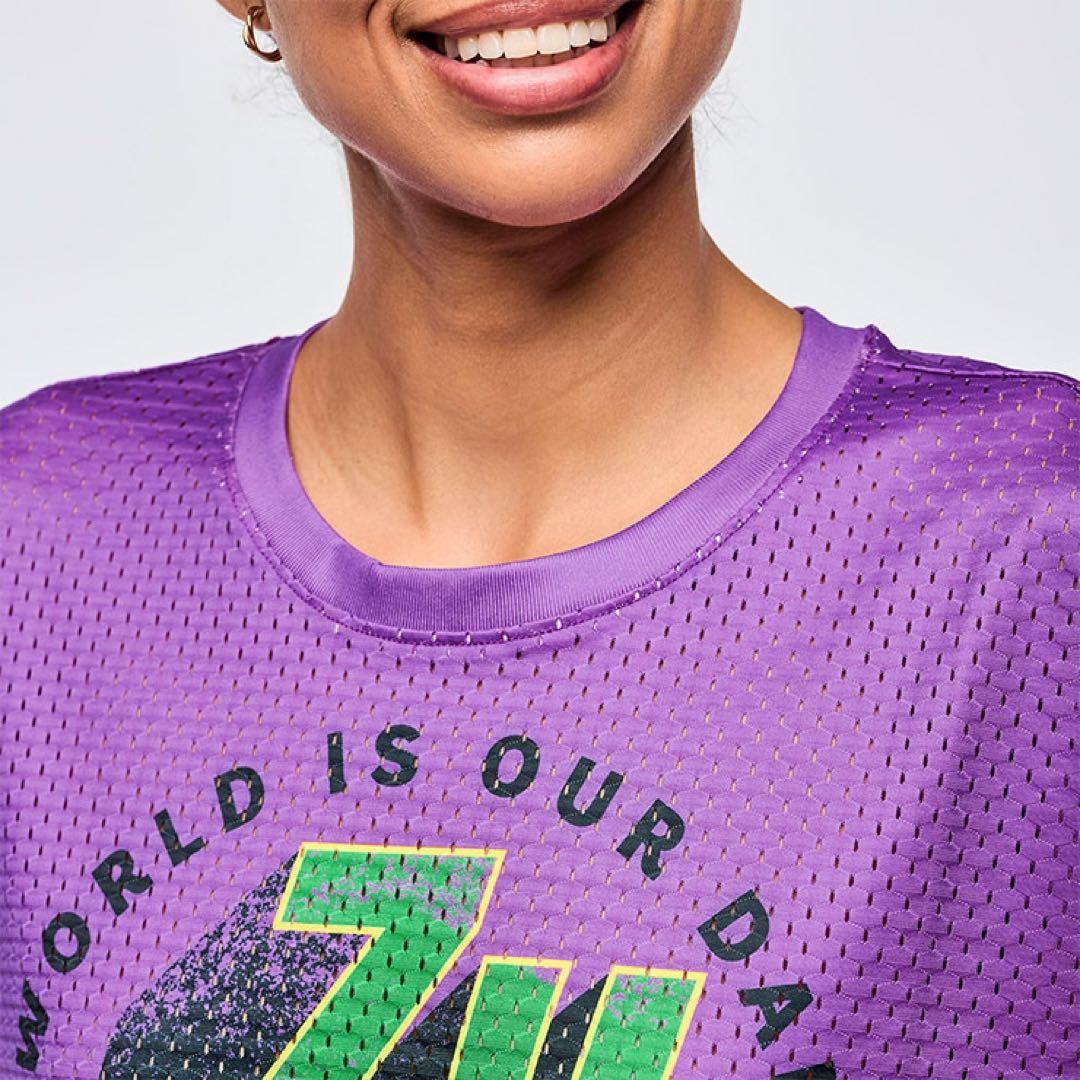 Zumba メッシュダンスTシャツ 紫