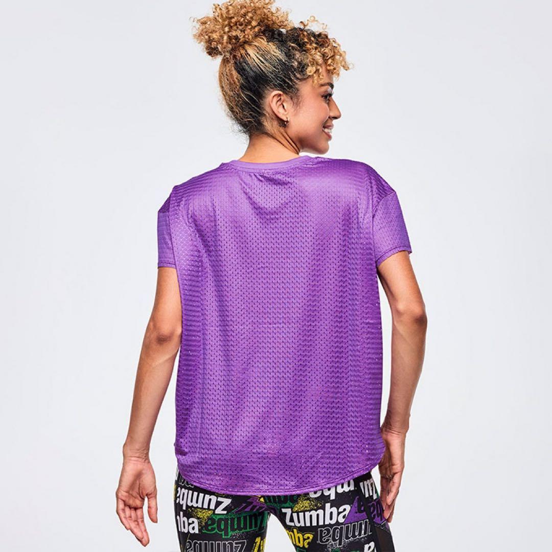Zumba メッシュダンスTシャツ 紫