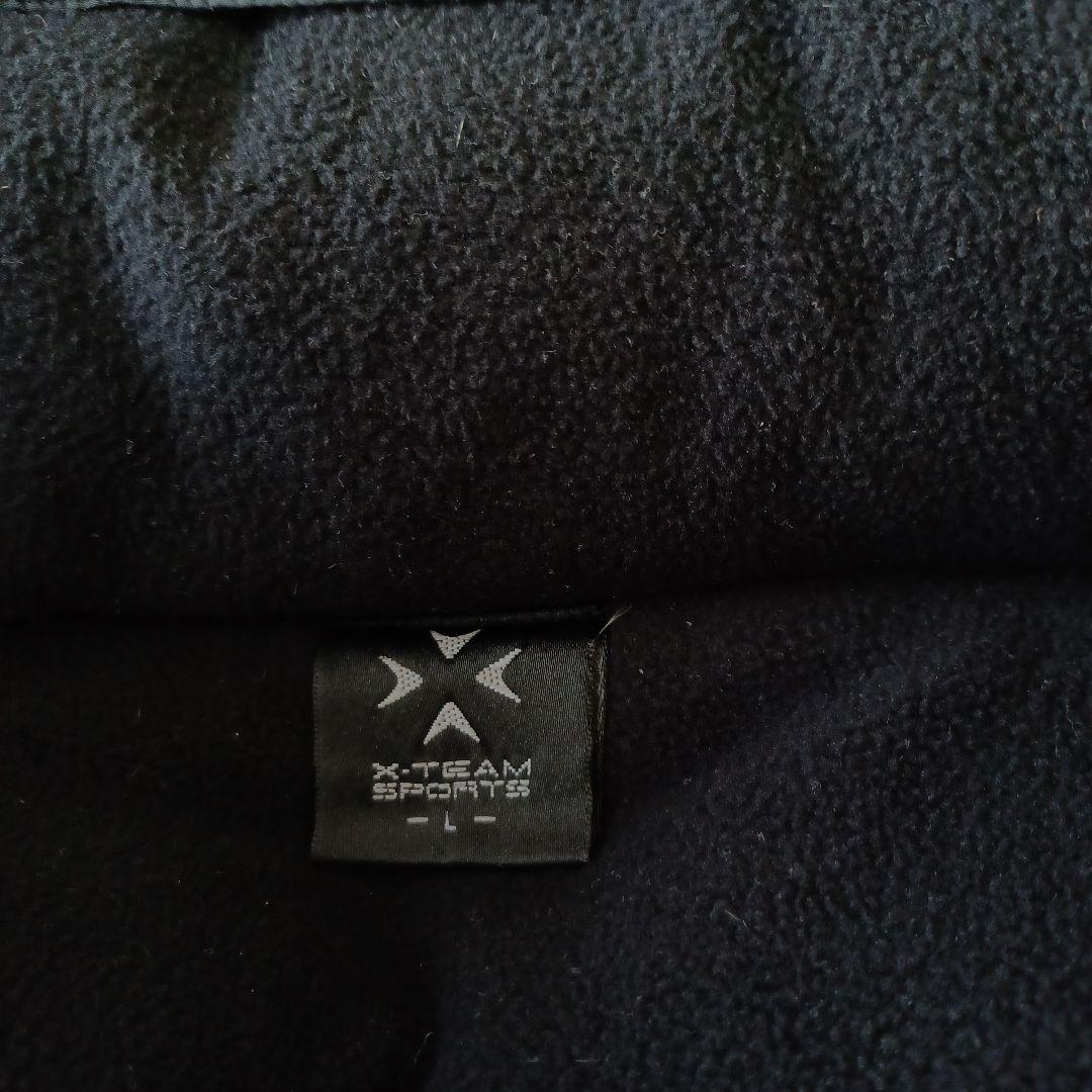 X TEAM SPORTS　サッカー　ロングダウンベンチコート　黒　L